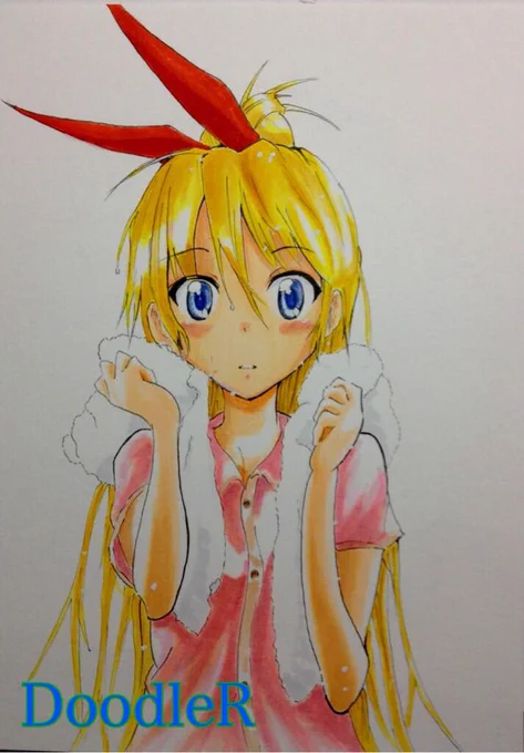 久々にコピック投稿!まだまだですが…#イイねと思ってくれたらRT#ニセコイ模写などして描いてます!絵を見たり描いたりすることが好きな人と繋がりたいです! 