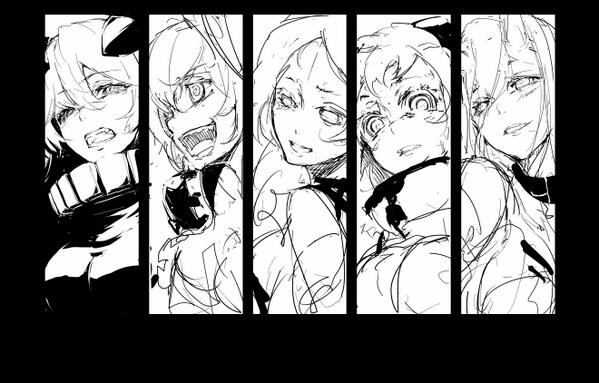 息抜きに。原稿してて考えて描く感覚がマヒしてきたら手癖で無心に楽な構図を描くと頭リカバリするよね 