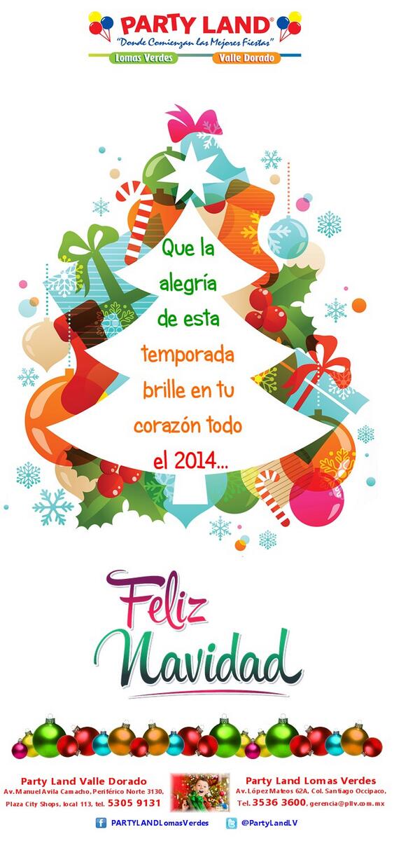 PartyLandLV's tweet photo. Que la alegría de esta temporada brille en tu corazón todo el 2014! #FelizNavidad @SateliteRT @SoyNaucalpan http://t.co/msjjyXyeEW
