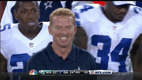 FireMarshall34's tweet photo. Jason Garrett's reaction to the news of Romo missing the rest of the season. http://t.co/1uO4g8SwtT