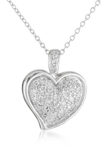 helmibranson's tweet image. Sterling Silver Simulated Diamond Pave Heart Pendant, 18" - earringsandnecklacejewelry.com/sterling-silve…