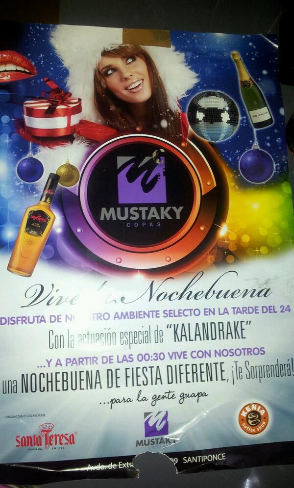 mustakycopas's tweet photo. Disfruta la Nochebuena en Mustaky y vive algo diferente¡¡¡ No te lo puedes perder http://t.co/wsLDi0pFpA