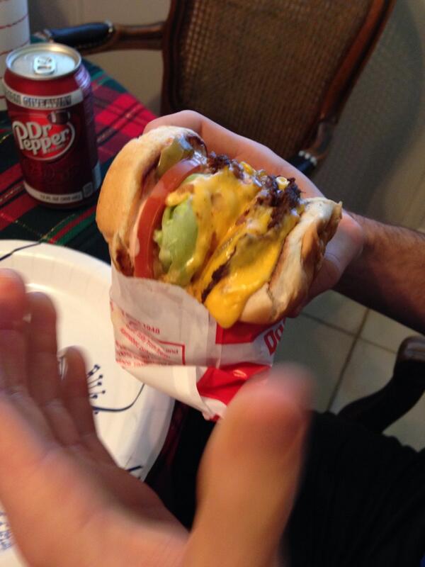 jakekramer15's tweet photo. Step 1) Drive to California
Step 2) Eat a quadruple double, animal style #InNOut http://t.co/yNxluOWeaH