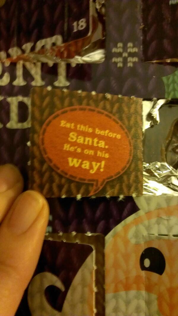 Strachannn's tweet image. I&apos;m not gonna bloody eat Santa you presumptuous bastard hahaha #adventday23