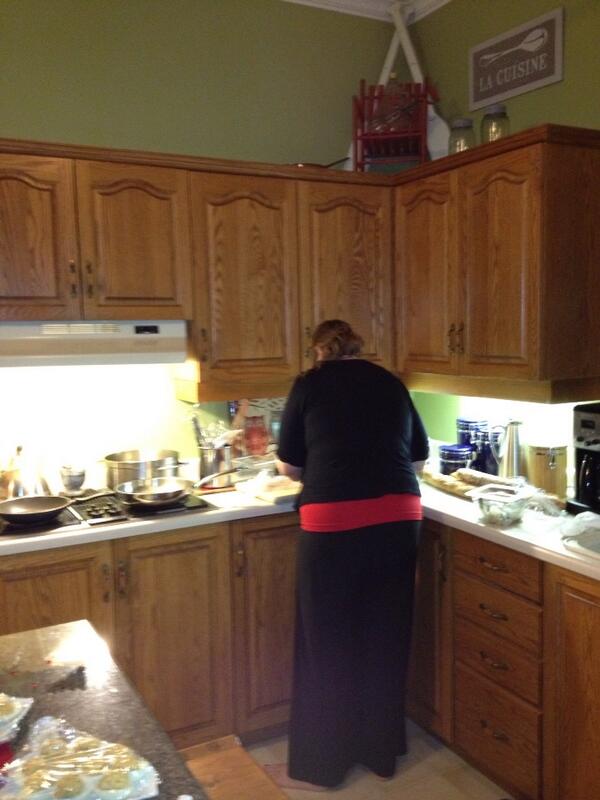 xroadsrosseau's tweet photo. Julie in action preparing some good stuff for our staff party http://t.co/r4aH5qZLNF