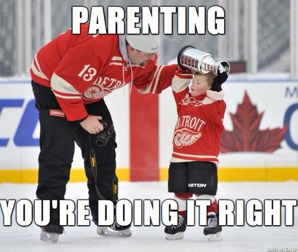 HockeyGods's tweet photo. How to be a good parent http://t.co/k1BYHxVxiN