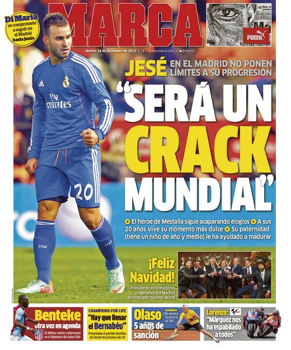 marca's tweet photo. #LaPortada 'Será un crack mundial' http://t.co/DEFJ3bUllZ