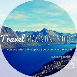 Image result for travel makes one modest
