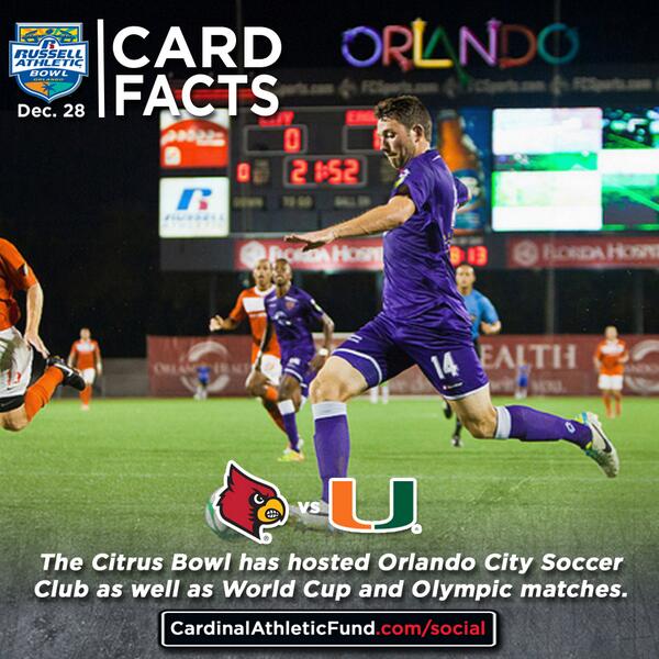 ULFlyingCard's tweet photo. #CardFacts: @FLCitrusBowl has hosted plenty of soccer as well as football in its history. http://t.co/aAC4tVkc67