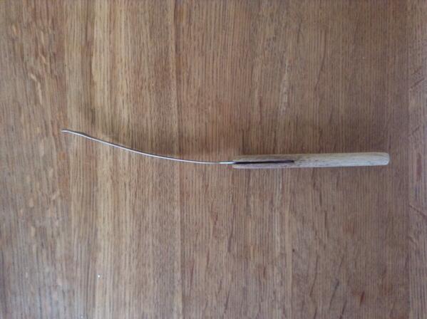 JonathanKeatley's tweet photo. Just found the worlds wonkiest knife in ours http://t.co/ijzQmM97LZ