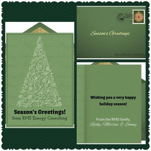 Season's Greetings from the RMS Energy Consulting family! Have a fun and safe holiday season.