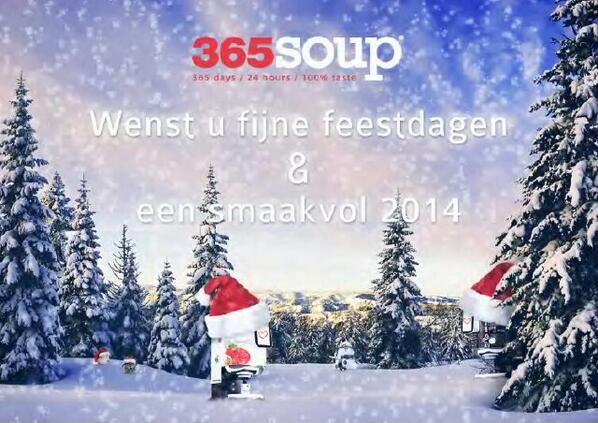 365SOUP's tweet photo. 365SOUP wenst u fijne feestdagen &amp; een smaakvol 2014 http://t.co/asxbpxoABM