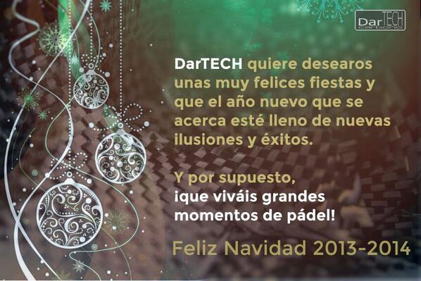 Dartech_carbono's tweet photo. ¡DarTECH os desea felices fiestas! El próximo año vendrá cargado de novedades, ¡síguenos! #FelizNavidad #FelizPadel http://t.co/HfAoZV7Ga0