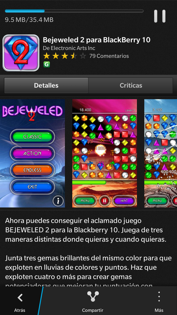 froilan's tweet photo. Bejeweled 2 para #BlackBerry10 es gratuito hoy en #BlackBerryWorld Mañana hay una última app gratis http://t.co/2wW3ePsHL3