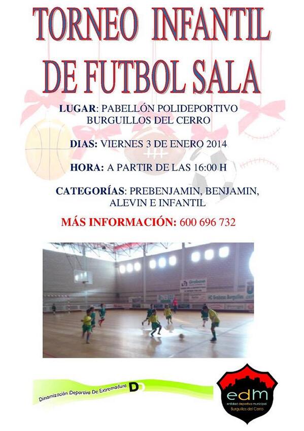 Viernes 3 de enero: TORNEO INFANTIL DE FÚTBOL SALA