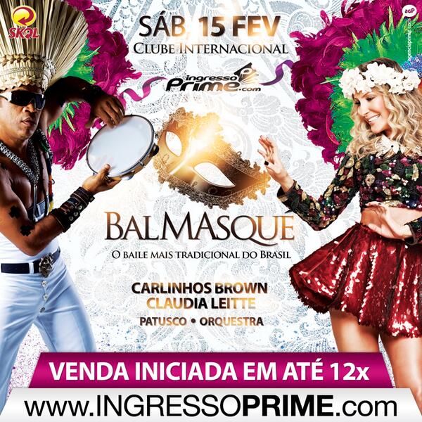 VoaVoaRecife's tweet photo. O #BalMasqué com #ClaudiaLeitte e #CarlinhosBrown já Iniciou a venda pelo http://t.co/rseFUyo6QQ em até 12x. http://t.co/hVLXfnEjkQ