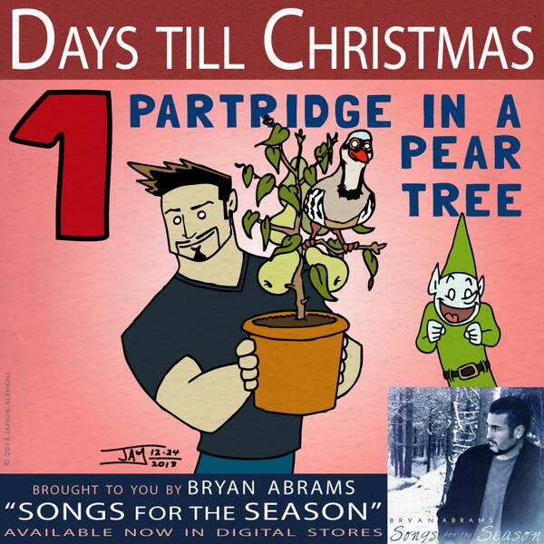 BryanAbrams's tweet photo. Forgot to post today's #BAChristmasCountdown! The best looking yet! Haha #Christmas #Music #iTunes http://t.co/9NA3sigx2l