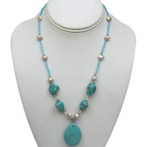 helmibranson's tweet image. 18 Inch Beautiful Green Color Turquoise &amp;amp; Freshwater Pearl Necklace - earringsandnecklacejewelry.com/18-inch-beauti…