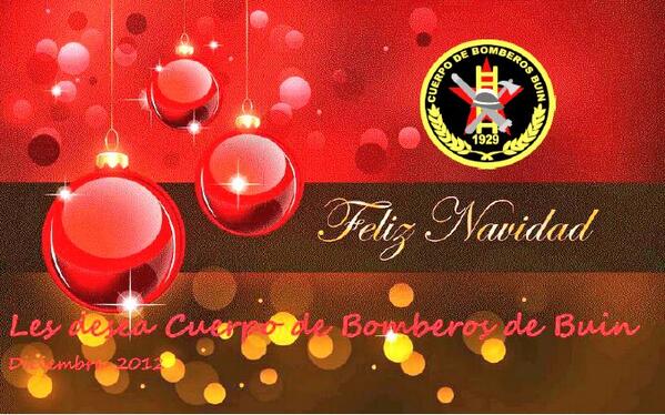 El cuerpo de Bomberos Buin, decea a todo su Voluntariado, una Feliz Navidad y un Prospero año Nuevo.