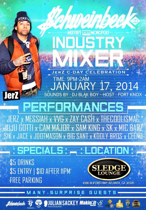 iSupportAM's tweet image. 2NIGHT! @Schweinbeck x #MixtapeMonopoly Industry Mixer @TheSledgeLounge! $5 entry b4 11pm.  RT*