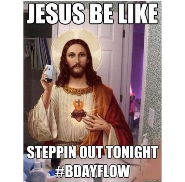 Mrs_St_Claus's tweet photo. Jesus be like... http://t.co/KoTw6aS0ER