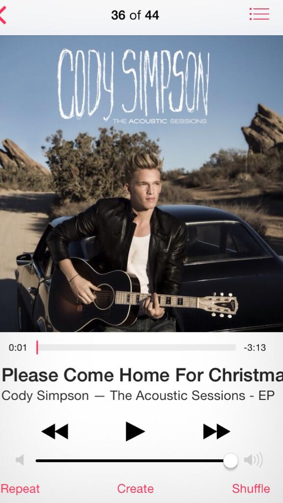CodySimpson's tweet photo. #PleaseComeHomeForChristmas http://t.co/kF0ttP9Guk