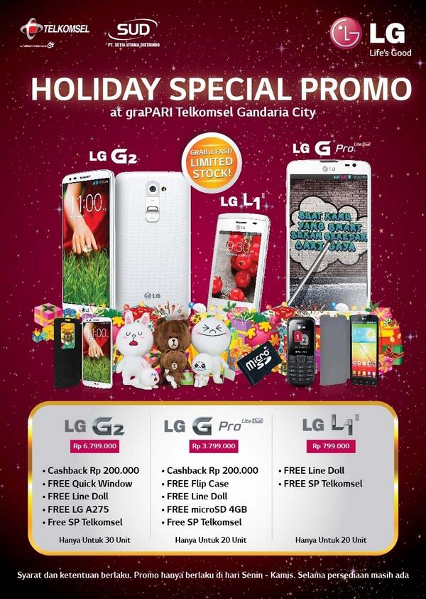 Lg Mobile Indonesia On Twitter Holiday Spesial Promo At Grapari Telkomsel Gandaria City Http T Co Byuzecglkd
