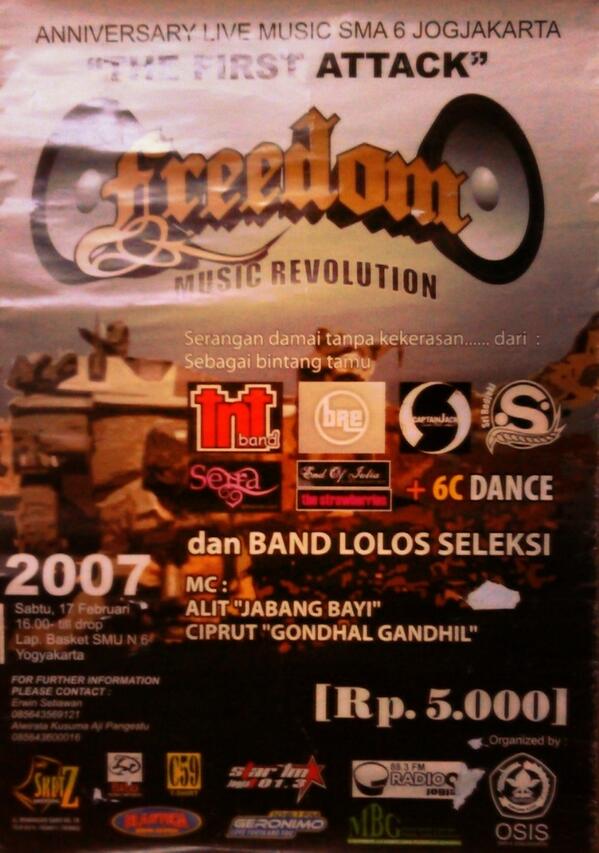 6cMudaWijaya's tweet photo. #Arsip6C | Poster Anniversary Live Music tahun 2007 http://t.co/JkwN5hDl8i
