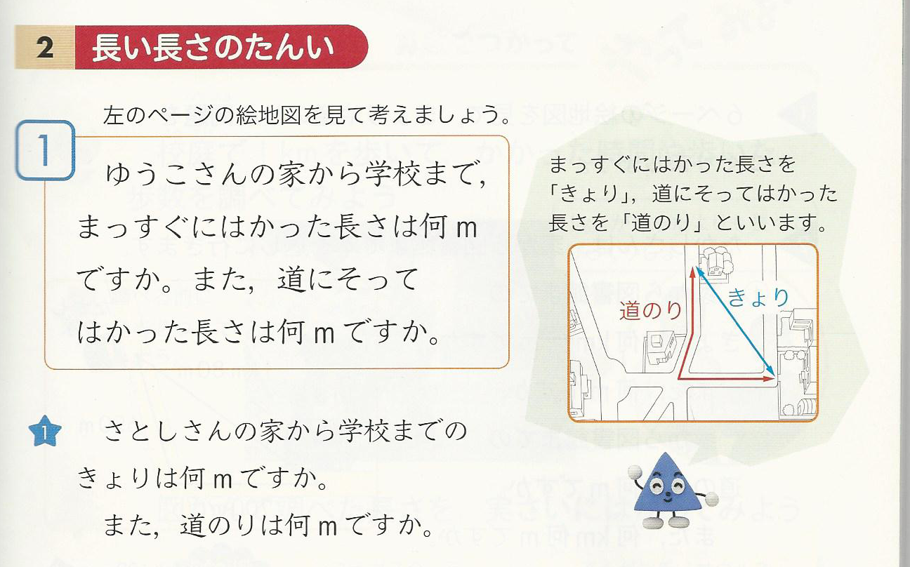 黒木玄 Gen Kuroki 掛算 続き 距離という言葉は日常的には決して直線距離 だけを意味するわけではない 数学用語としての距離でも直線距離の意味には限定されない 要するに 算数における 距離 直線距離 というスタイルは日常ともより高級な数学とも