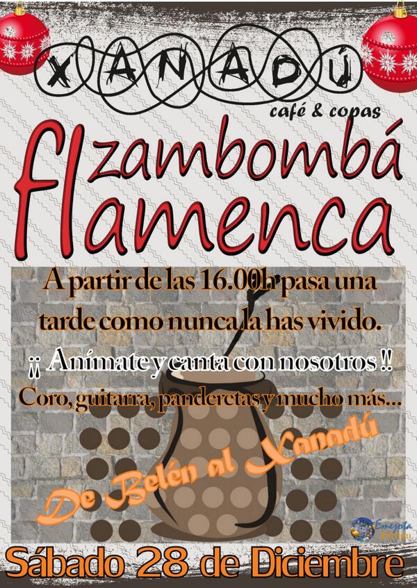 XanaduTeba's tweet photo. También el Sábado a partir de las 16.00h la I ZAMBOMBÁ FLAMENCA

..Con Micro abierto para todo el que quiera cantar!! http://t.co/xoHxDN828a