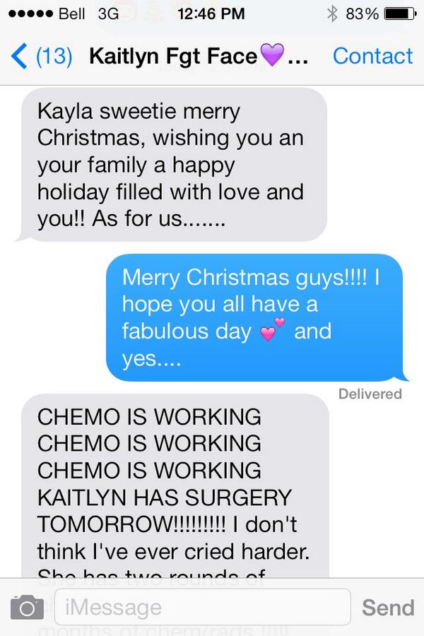 kails_xoxo's tweet photo. BEST CHRISTMAS GIFT I COULD EVER ASK FOR!!!! THIS IS THE ONLY THING I WANTED THIS YEAR ❤️ @kaitlynmaccy #fuckcancer http://t.co/fSZZLsvuQb