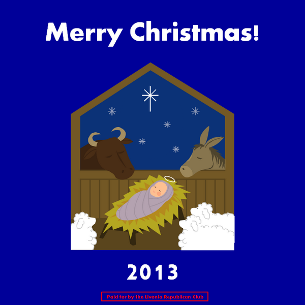 LivoniaGOP's tweet photo. "Hark! the herald angels sing, Glory to the new-born King!" http://t.co/T3g84uRkED
