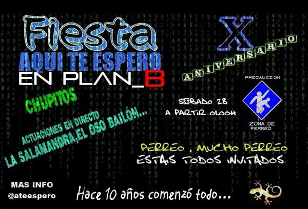 ateespero's tweet photo. No hagas planes para st sabado 28 xk el fieston va star en @PubPlanB la vamos a liar muy gorda!!stais tod@s invitados http://t.co/ARd9Wu807f