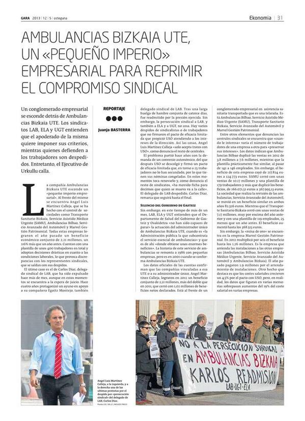 anb_borrokan's tweet photo. Angel Luis Martinez Calleja en 2012 1,26 millones € beneficios a través de empresa patrimonial @iurkullu http://t.co/hQ4gDOQfBB