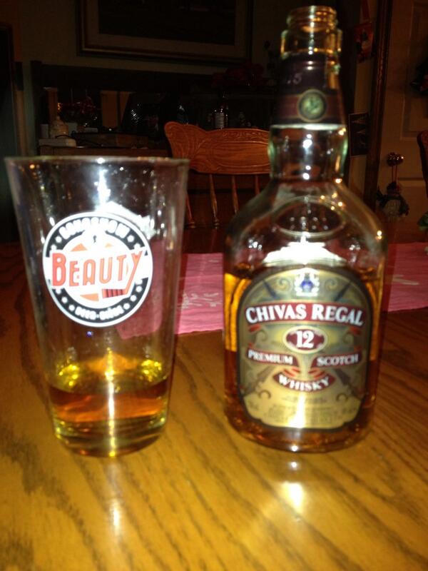 Couple rye's tonight being drank from this beauty of a glass thanks to the boys over at <a href="/GongshowGear/">GONGSHOW® Hockey</a> for the gift.