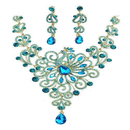 helmibranson's tweet image. Saint Christine Peacock Blue Crystal Necklace and Drop Crystal Earrings Set Crystal ... - earringsandnecklacejewelry.com/saint-christin…