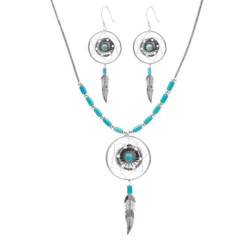 helmibranson's tweet image. Dream Catcher Sterling Silver Turquoise Imitation Earrings Necklace Set 18" - earringsandnecklacejewelry.com/dream-catcher-…