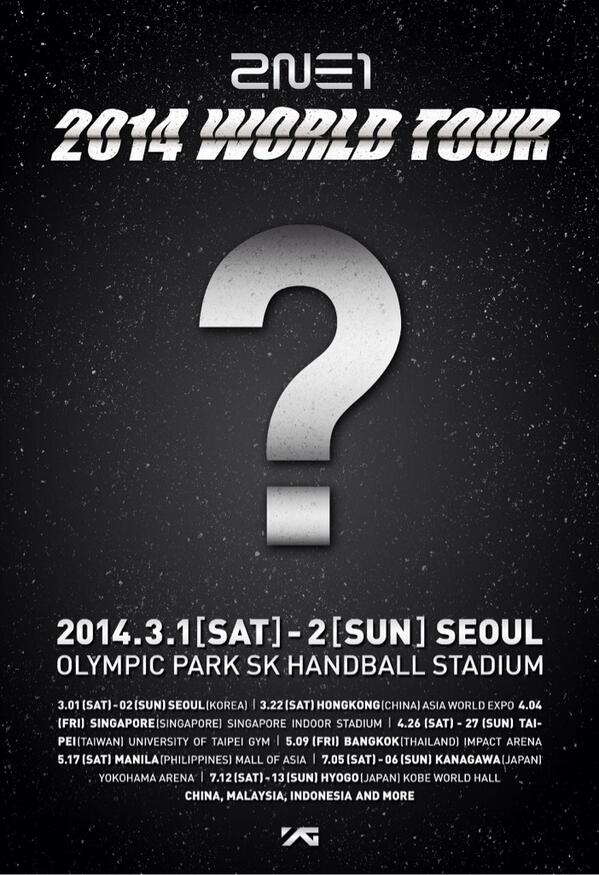 krungy21's tweet photo. 2NE1 2014 WORLD TOUR!!!                     투애니원 2014 월드투어 커밍쑤운~!!! http://t.co/My7bx8RhU5