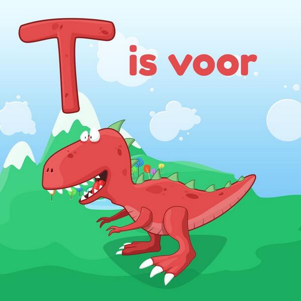 LearnyApp's tweet image. Een specialleke vandaag: T-rex alias Dino #learnyapp #alfabet #dino