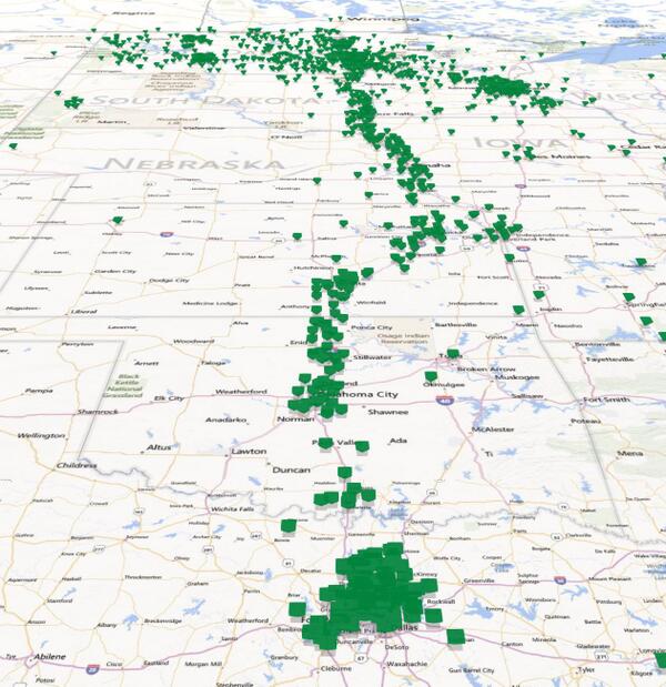 bisontracker's tweet photo. NDSU has a mobile app that tracks its fans.  10,000 fans headed down I-29 to Frisco! @MaherMaso http://t.co/CjJMjDluzY