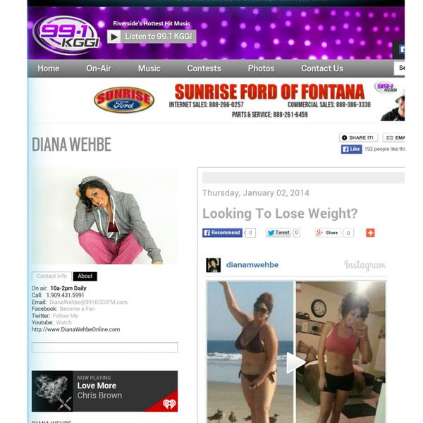 991KGGI's tweet image. Looking to lose weight? @DianaWehbe Shares her 100lb. weight loss journey. #ThePurposeProject 
kggiradio.com/pages/diana.ht…