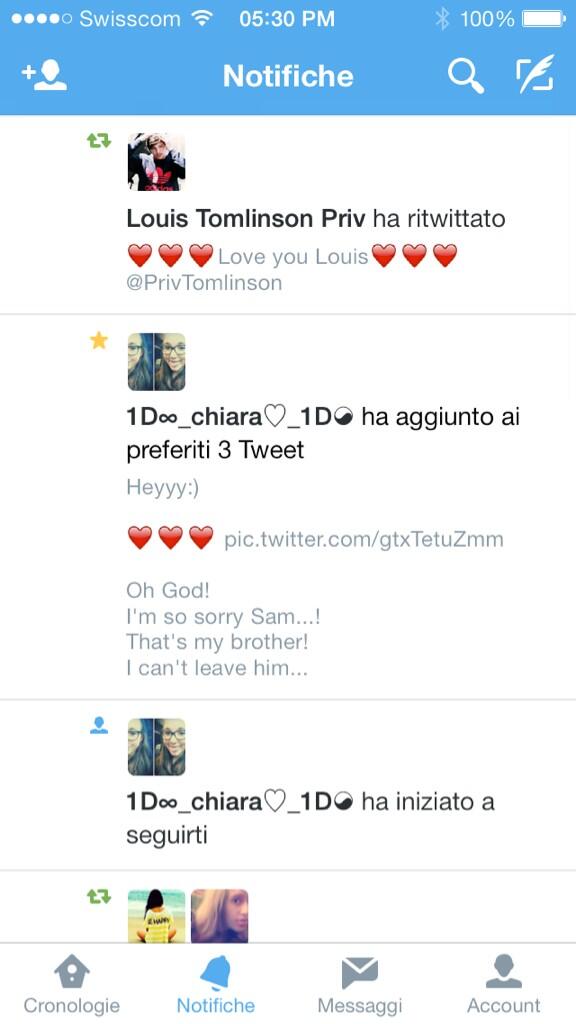 LisaAndAlessia's tweet photo. Thank you so so so so much for the retweet Louis:)
thanks for everything love❤️
@PrivTomlinson http://t.co/6vusEUJpsl