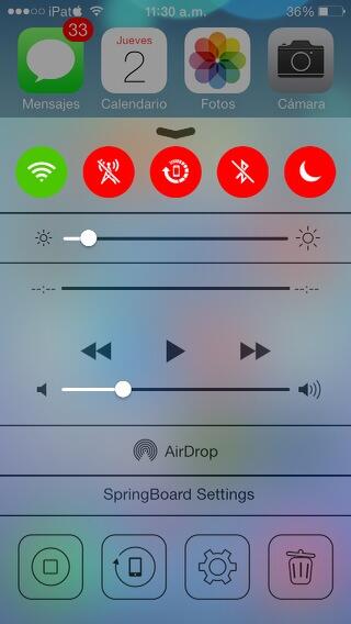 patopined4's tweet image. #CCControls y #CCQuick en acción #jailbreak #iOS7