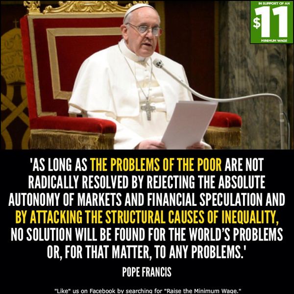 Upworthy's tweet photo. Pope Francis says a mouthful — that we've been waiting to hear a LONG time. #quote http://t.co/hkML3ptm2X