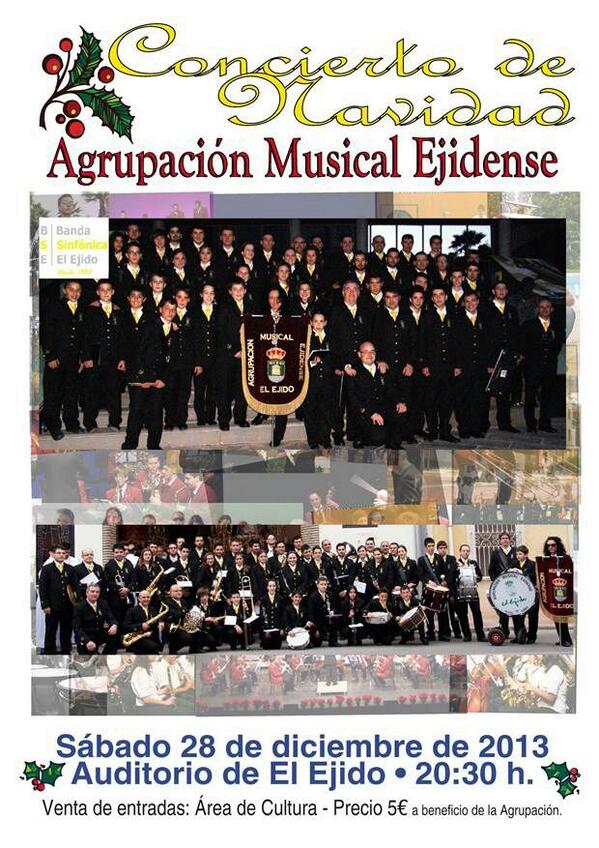 BSEjido's tweet photo. El sábado día 28 tenemos el concierto anual de navidad,con más de una sorpresa,no podéis faltar. Dadle RT!! http://t.co/cRiJvLROXw