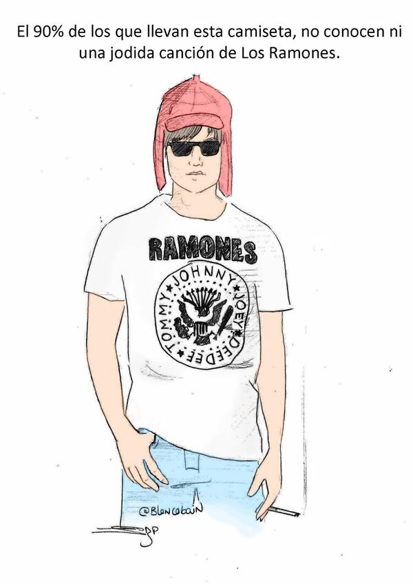 HoldenCenteno's tweet photo. El 90% de los que llevan esta camiseta, no conocen ni una jodida canción de los Ramones. http://t.co/PfsPDYzE2k