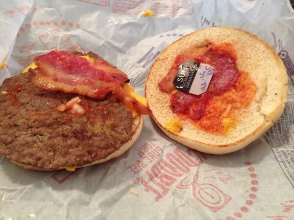 AlabamaSunrise's tweet photo. This is why I always check my food before i eat. #McDonalds #fail http://t.co/Q1l0geDuyF