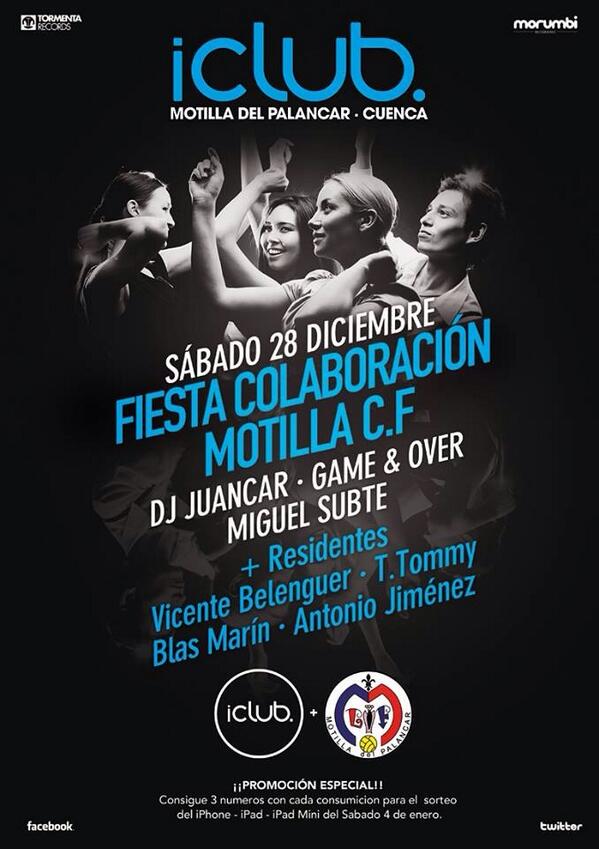 iclubcuenca's tweet photo. #motillacfeniclub RT &amp; FAV xa entrar en el #sorteo de ENTRADAS GRATIS PARA ESTE PRÓXIMO SÁBADO 28 DE DIC ¡PARTICIPA! http://t.co/O5TpHJWWhf