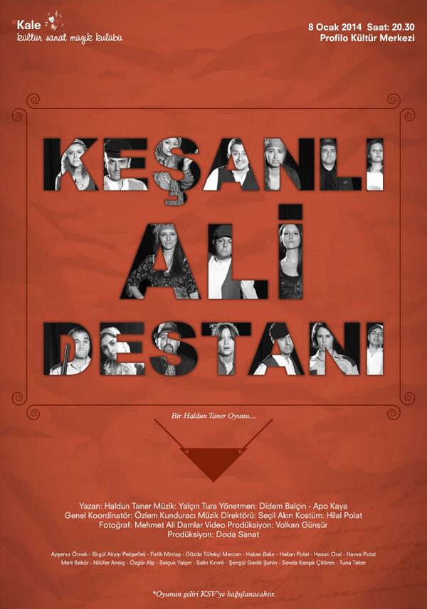 Kale Tiyatro Kulübü 8 Ocak Profilo Kültür Merkezi'ne oynuyor...