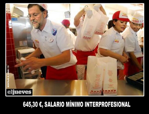 eljueves's tweet photo. El Gobierno congelará el salario mínimo para 2014, que se quedará en 645,30 euros mensuales http://t.co/hLvijWW6nt
